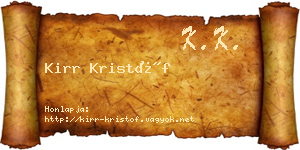 Kirr Kristóf névjegykártya